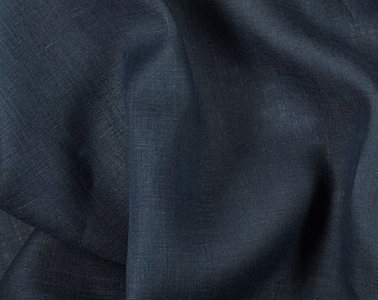 light weight linen..COBALT...1 yard of softened 100% euro linen