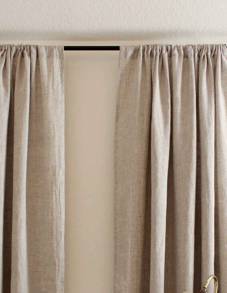 2 panels Rod pocket top...A pair of linen curtain panels...