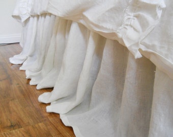 SIMPLE... BED SKIRT in 100% linen, dust ruffle, bed skirt