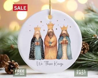 Watercolor We Three Kings Ornament - Nativity Christmas Decor, Religious Three Wise Men Ornament, Faith-Inspired Holiday Keepsake 2024