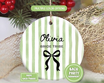 Bachelorette Party Ornament, Personalized Bride Tribe Keepsake, Custom Bach Weekend Gift, Bridal Party Favor