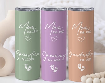 First Mother’s Day as Grandma Gift – Custom Grandma Est. 2026 Tumbler – Mom to Grandma Milestone Gift – Nana, Mimi, Grammy Options