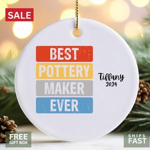 Personalized Pottery Ornament – Perfect for Potters and Ceramic Artists - Gift for Pottery Enthusiasts - Unique Pottery Lover Gift