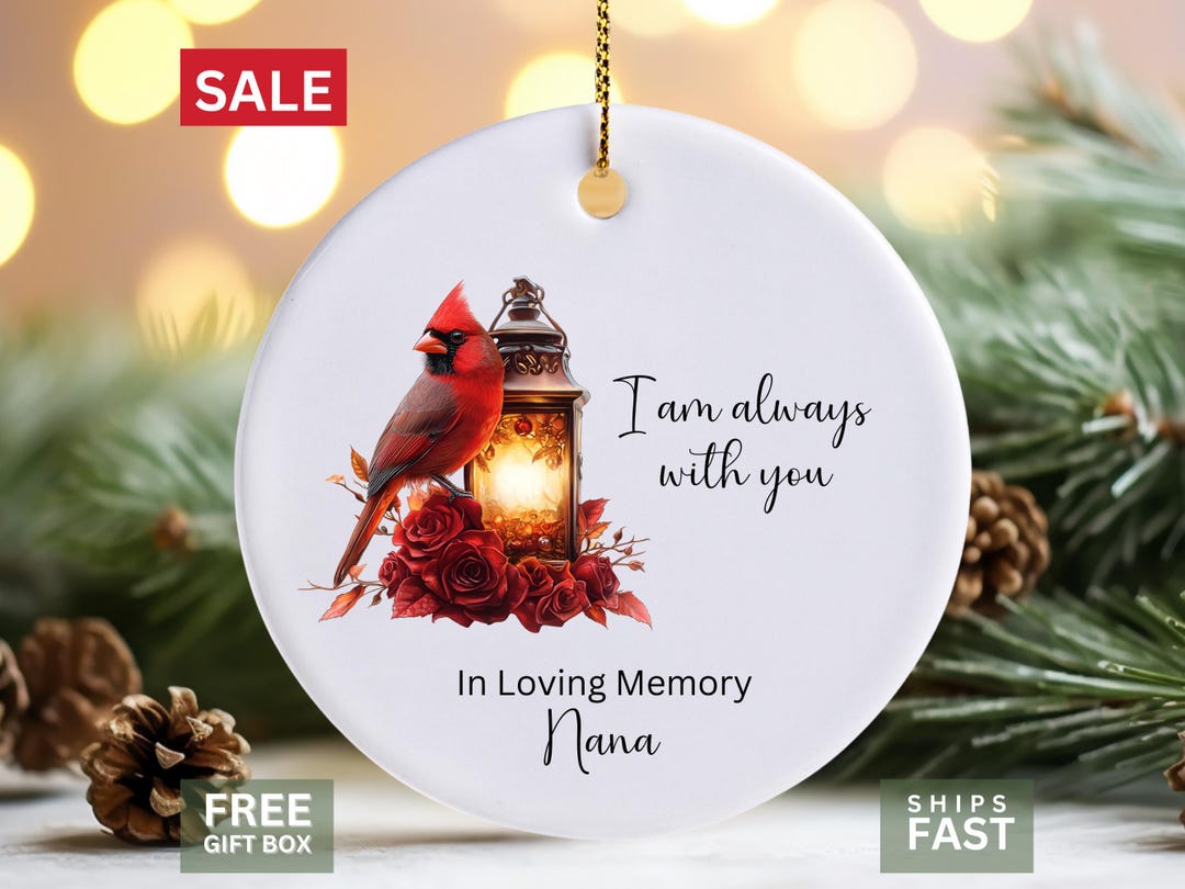 Memorial Cardinal Ornament – Custom in Loving Memory Keepsake – Red ...