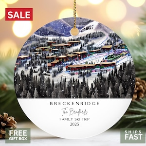Breckenridge Ornament - Colorado Ski Resort Gift - Custom Family or Anniversary Keepsake - Unique Christmas Decoration