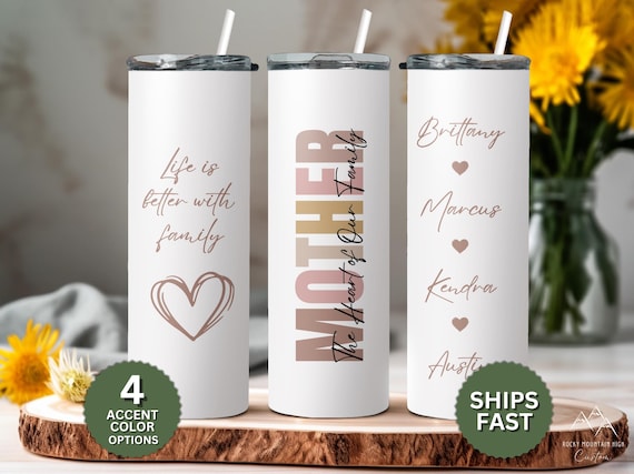 Personalized Mother Tumbler - Custom Mom Cup with Kids’ Names - Mother’s Day Gift for Mom - Birthday Gift for Moms - Custom Gift for Her