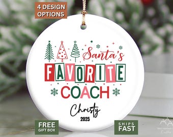 Gift for Coach Ornament, Thank You Appreciation Gift for Coach, Personalized with Coach's Name