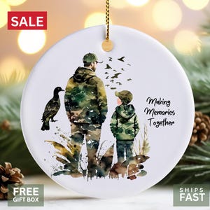 Father and Son Hunting Ornament - Personalized Camouflage Gift for Hunters - Father and Son Keepsake - Making Memories Together