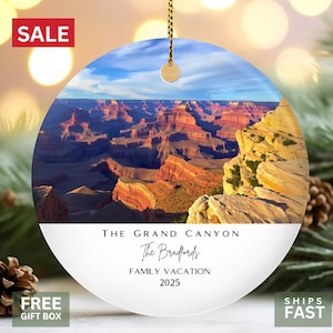 Grand Canyon Ornament - Personalized Holiday Gift - Unique Keepsake - Arizona Travel Souvenir  - Personalized Vacation Keepsake