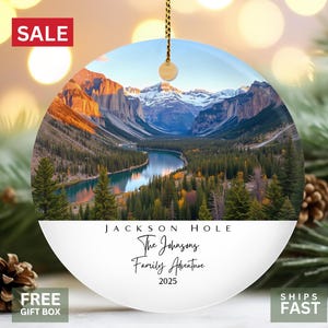 Jackson Hole Ornament, Wyoming Mountain Gift, Grand Teton Keepsake, Family Vacation Memory, Ski Resort Souvenir, Custom Adventure Present