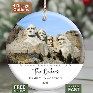 Mount Rushmore Keepsake Ornament, South Dakota Gift, National Park Family Vacation Memory, Presidential Monument Souvenir, Travel Gift
