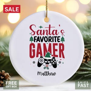 Personalized Gamer Ornament, Custom Gaming Christmas Gift, Video Game Keepsake, Gamer Christmas Decoration - Video Game-Themed Holiday Gift