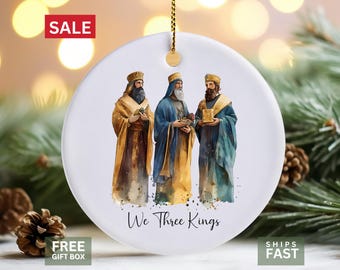 We Three Kings Ornament - Nativity Scene Decor, Religious Christmas Ornament, Three Wise Men with Gifts | Traditional Holiday Keepsake 2025