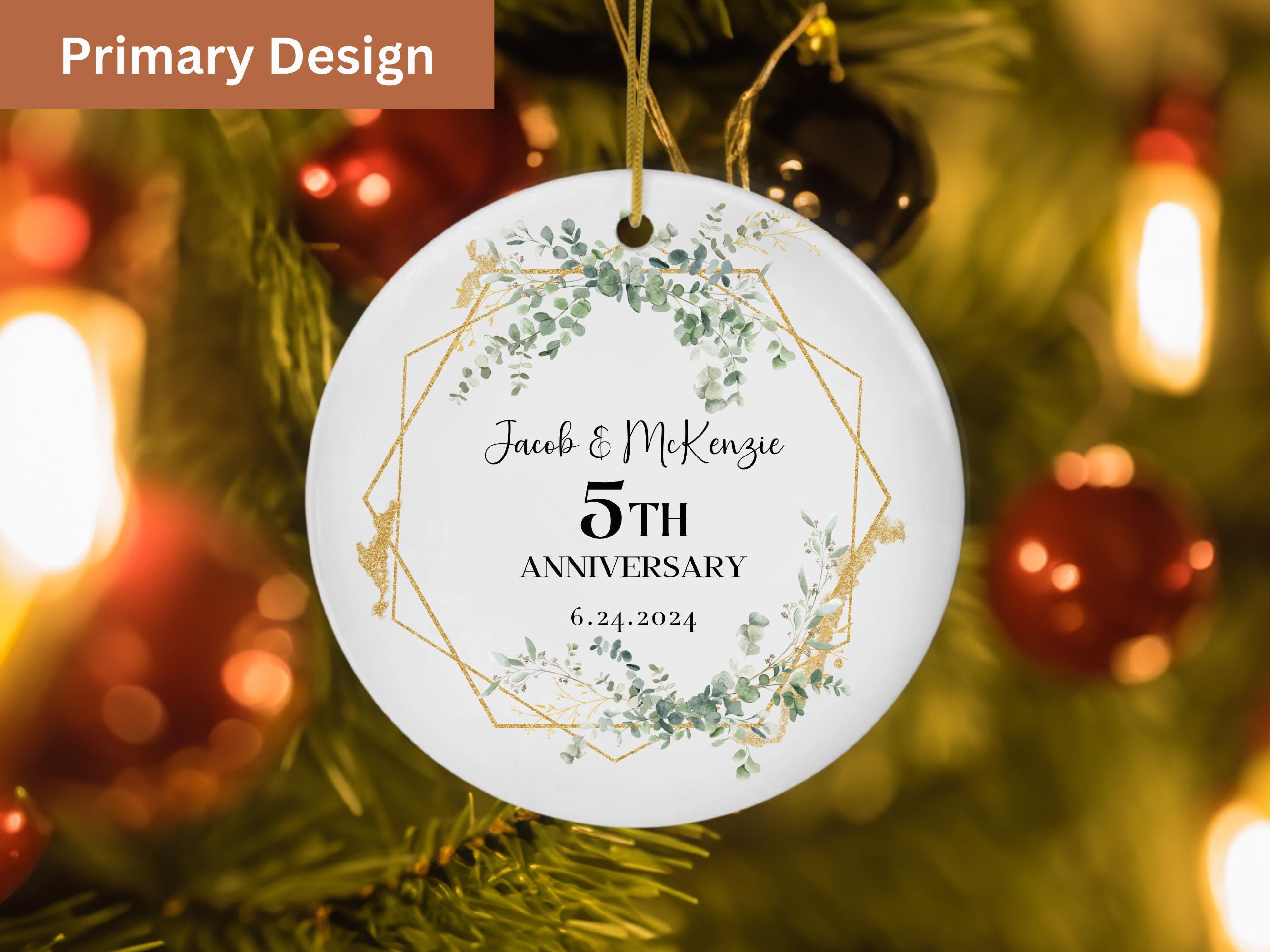Personalized 5th Anniversary Ornament – Custom Names and Date Keepsake ...