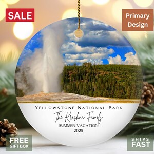 Yellowstone National Park Ornament, Custom Family Vacation Gift, Buffalo Bison Christmas Ornament, National Parks Memory Keepsake 2025