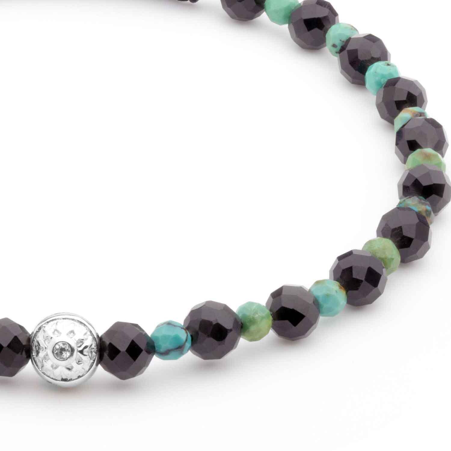 Bracelet Perles Onyx à Facettes – Sur Mesure, Noir, élastique, Fait Main