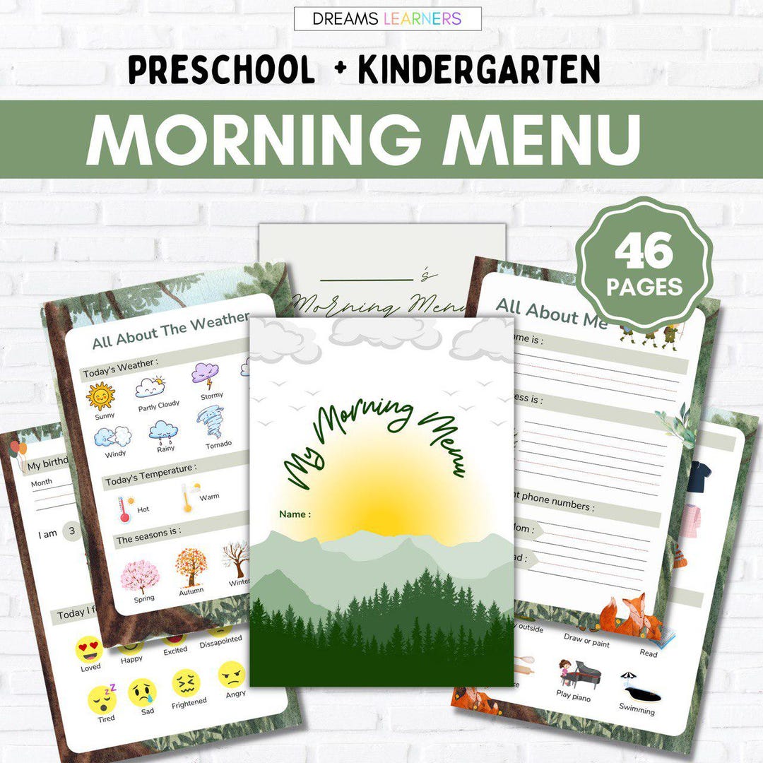 Discovery Early Learning Menu.pdf Forest Morning Menu: Preschool Homeschool Learning (PDF) - Etsy