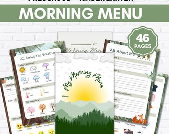 Forest Morning Menu: Preschool Homeschool Learning (PDF)
