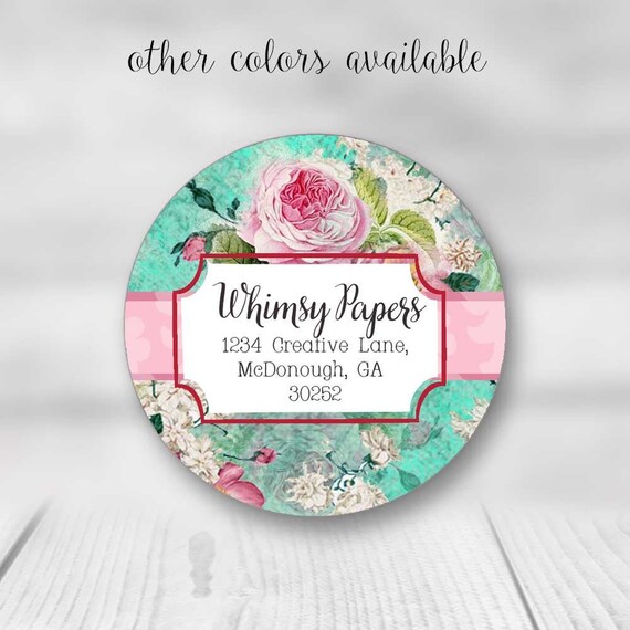 Shabby Chic Round Return Address Labels - Etsy
