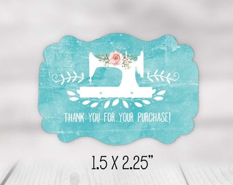 Thank You Stickers | Thank you for your purchase Labels | Sticky Thank You labels for Sewing Business