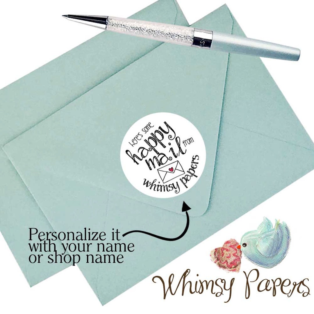 Happy Mail Stickers Personalized Mail Stickers Etsy
