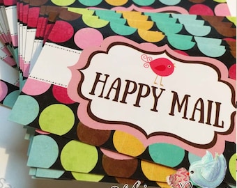 Happy Mail Stickers, Polka Dots and Bird Edition