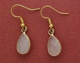 coach rose quartz earrings