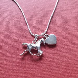 Horse Necklace, Pony Necklace, Equestrian necklace, Love horse necklace, Horse gift, Heart Horse necklace