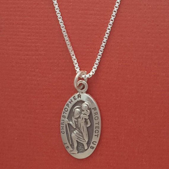 925 Sterling Silver Saint Christopher Medal Pendant Charm Necklace Religious Patron St Fine Jewelry Gifts For Women For Her