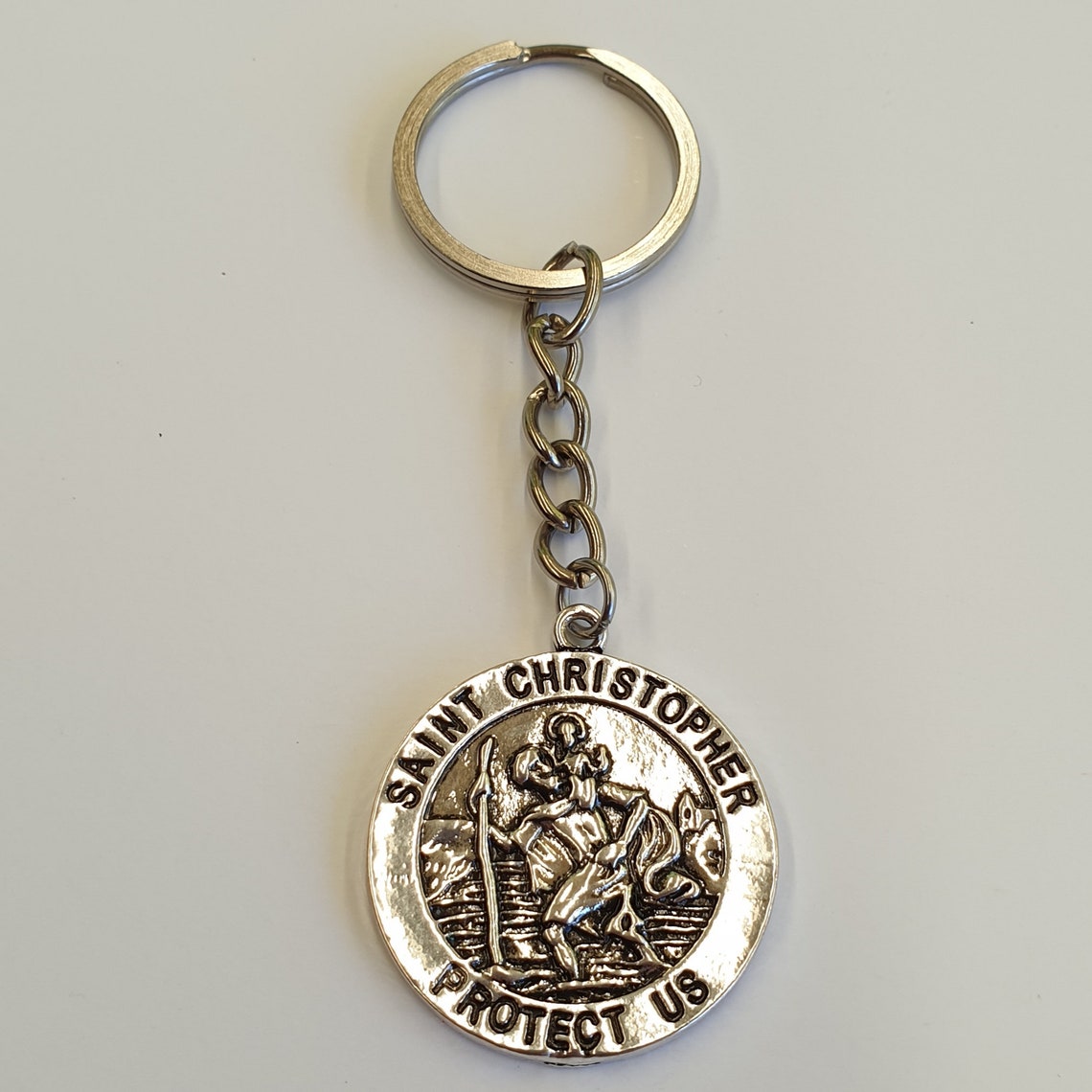 St Christopher Keyring, Saint Christopher Keychain, Key Ring Patron