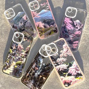 Custodia per telefono giapponese, Streets Art City Mountains Aesthetic, custodia per telefono anime coreana per iPhone 7-16 pro max e Samsung S24, S23, S22, A54, A53