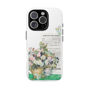 Van Gogh Art Vintage Oil Print Aesthetic iPhone Case, Floral Flower Unique Art Cell Phone Case, Boho Retro oil Painting Phone Cover