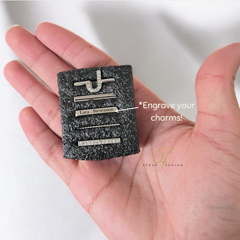 Personalized Watch Band Name Charm, Sterling Silver Watch Jewellery