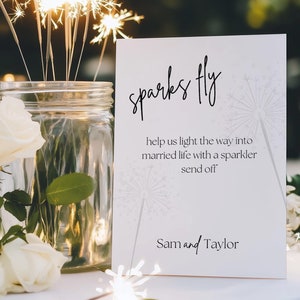 Minimalist Sparkler Send Off Wedding Sign Template, Modern Wedding Signs, Custom Wedding Send Off Sign, Digital Download - MELBOURNE