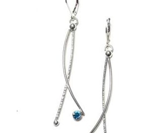 Sterling Silver Blue Topaz Dangle Earrings: December Birthstone