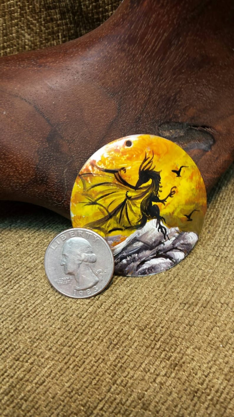 Dragon on the Shell Hand Painted