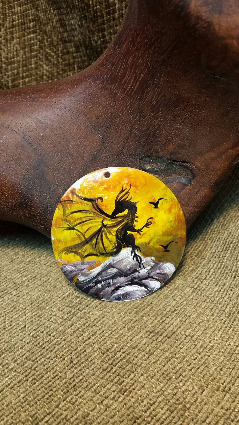 Dragon on the Shell Hand Painted