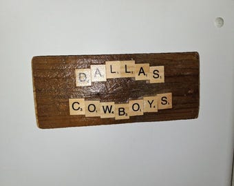 FREE In-Country Shipping! 8-Inch Long Dallas Cowboys Scrabble Letters Fridge Magnet! Please Read FULL Post Before Buying! 1 Magnet Per Buy!