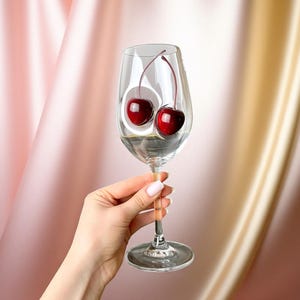 Romantiska körsbärsvinglas, glasglas för par, toastglas för nygifta, elegant cocktailglas, födelsedagsvinpresent, vin för tjejkvällar