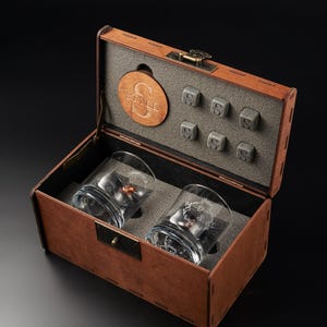 Custom Whiskey Glasses with Bullet, Bourbon Gift for Father of the Bride, Whiskey Wood Box Gift, Anniversary gift for Husband, Whiskey Lover