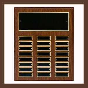 24-Plate Cherry Finish Perpetual Plaque
