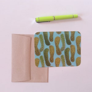 pickle design flat notecard set with matching envelopes. pickles in a repeat pattern, to delight your dill-loving friends. bild 4