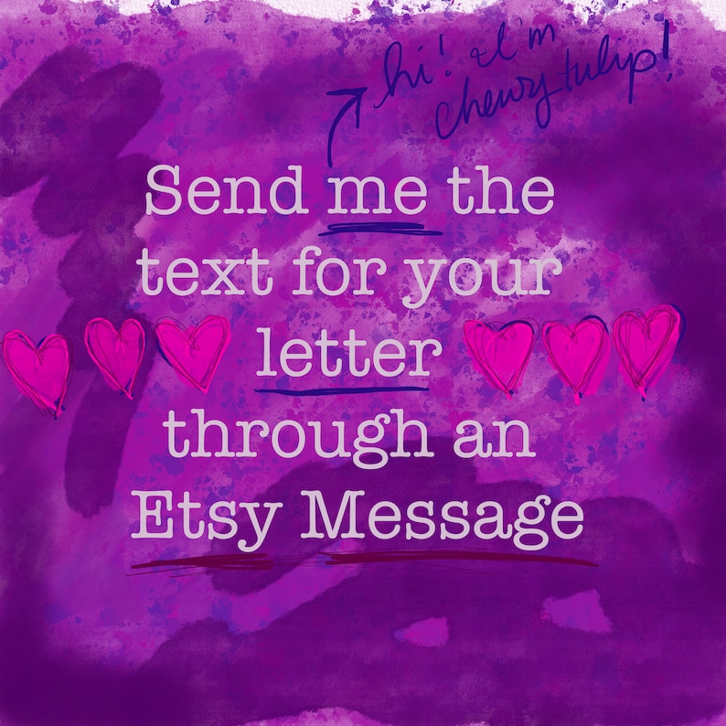 Extra Long handwritten letter with your words to whomever you like. type me your text and I will write it by hand and mail it. image 9