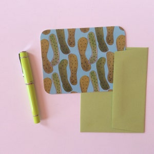 pickle design flat notecard set with matching envelopes. pickles in a repeat pattern, to delight your dill-loving friends. bild 5