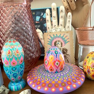 hand painted wooden egg