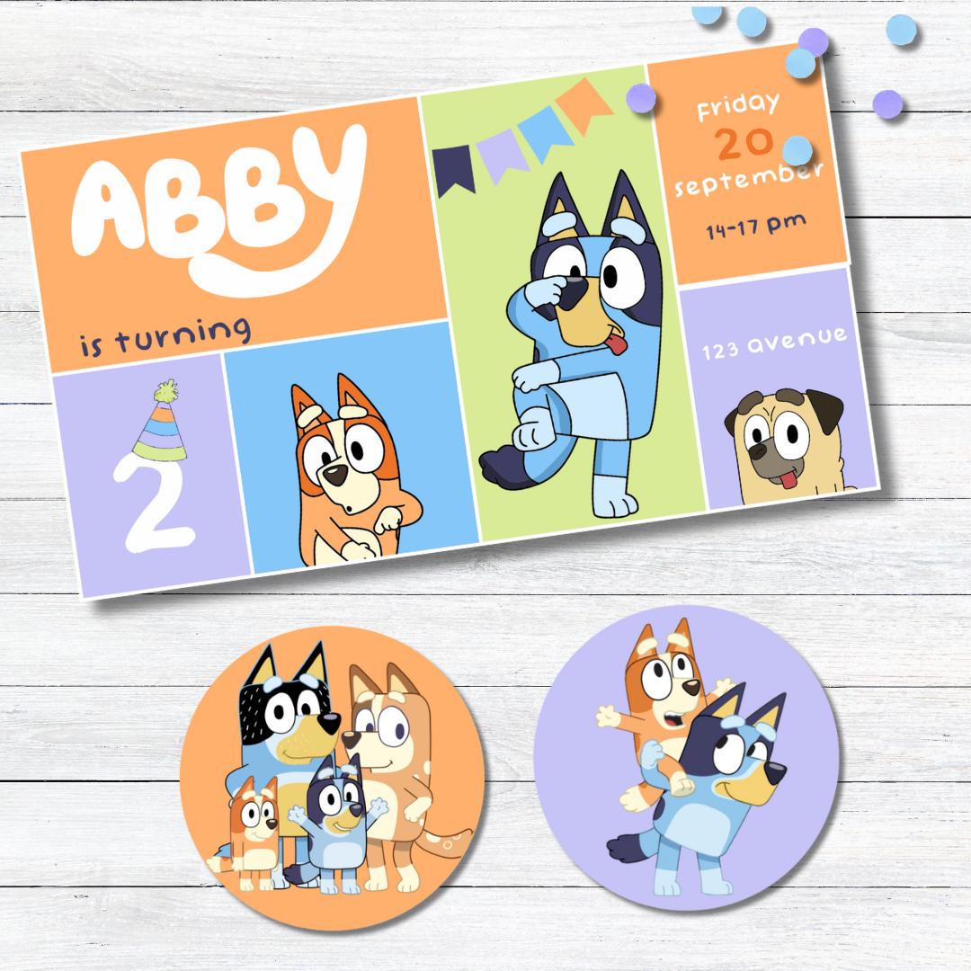 Pink Bluey A4 Party Kit