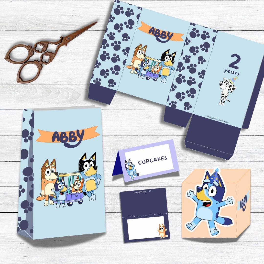 Pink Bluey A4 Party Kit