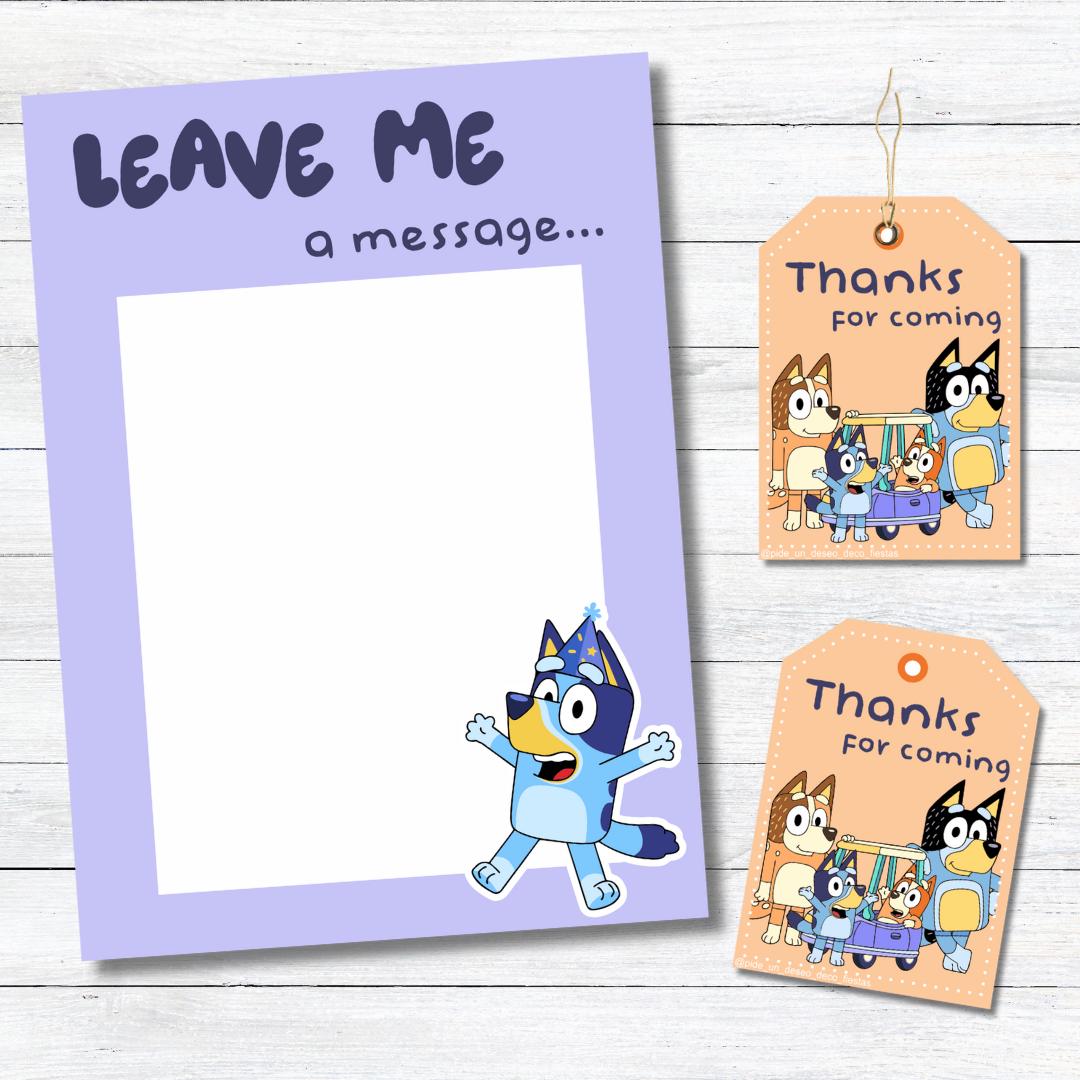 Pink Bluey A4 Party Kit
