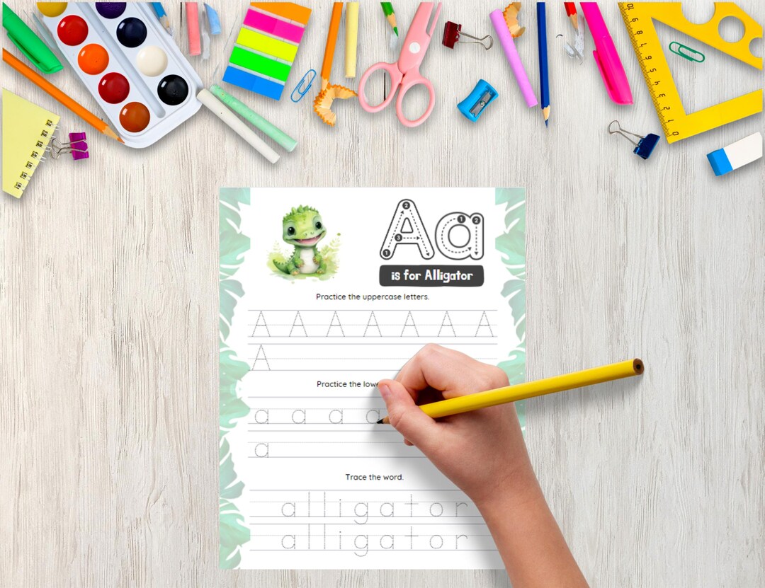 Trace the Letter & Word Animals - Tracing Worksheet, Kid's Writing ...