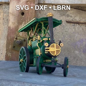 Vintage Steam Tractor Miniature Laser Cut File